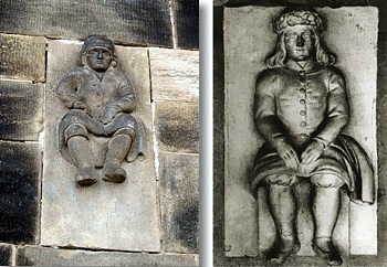 Fr&uuml;heres und heutiges Br&uuml;ckenm&auml;nnchen an der Augustusbr&uuml;cke