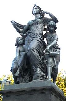 Skulptur Morgen an der Freitreppe der Br&uuml;hlschen Terrasse