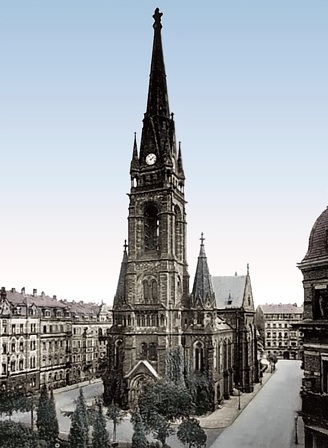 Martin-Luther-Kirche in der &Auml;u&szlig;eren Neustadt um 1935