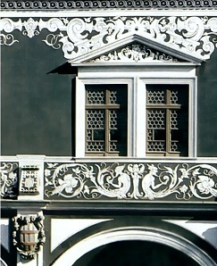 Detail der Fassade des Langen Ganges